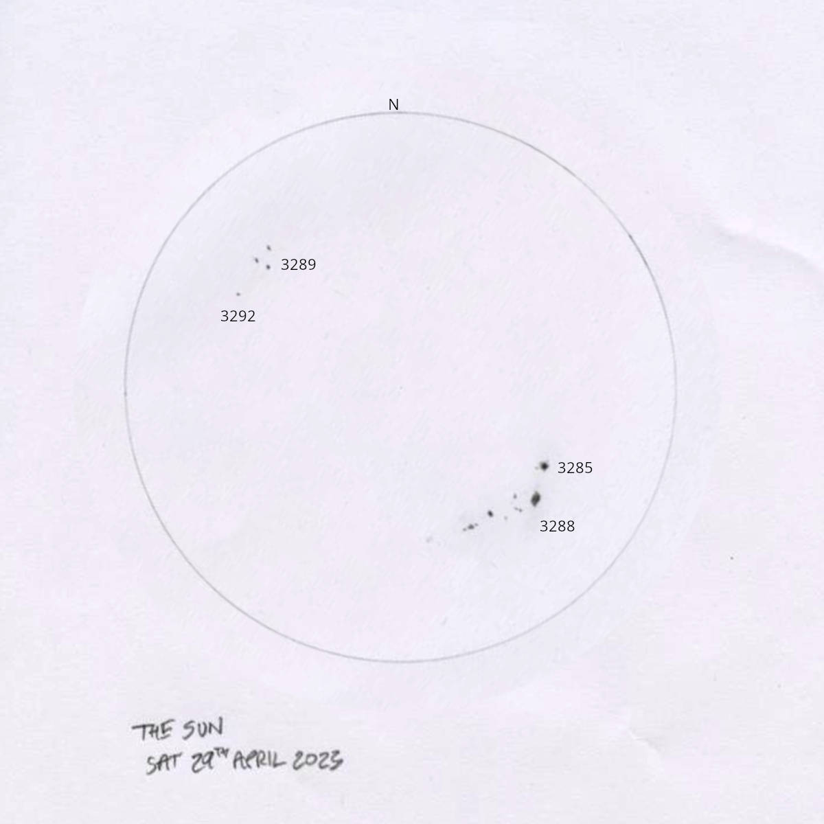 Sun 29-04-2023 with sunspot regions